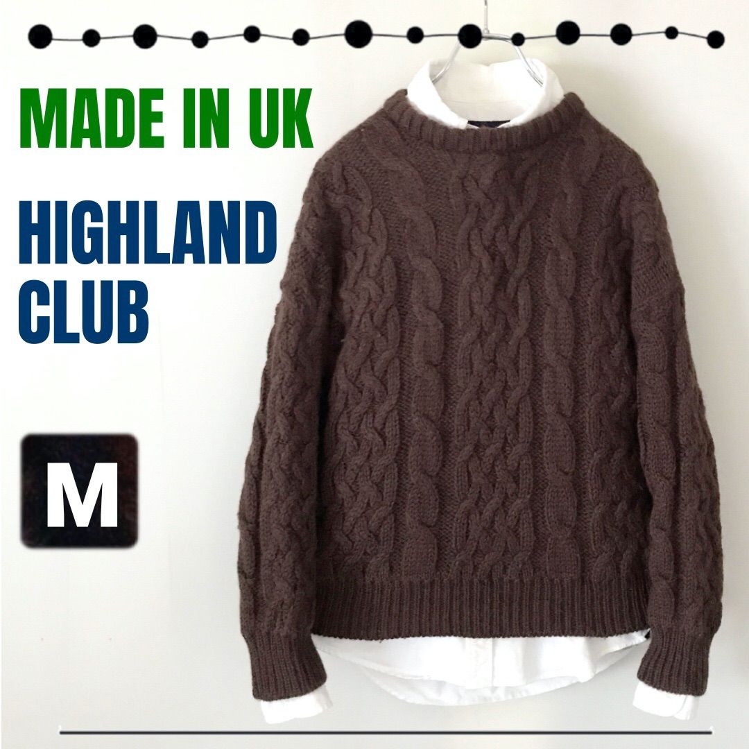 5%OFFクーポン利用可】90sビンテージUK製☆英国老舗ニットブランド/HIGHLAND CLUB/ハイランドクラブ☆アランニット/フィッシャーマンズ セーター☆メンズM相当 #2410O098 - メルカリ