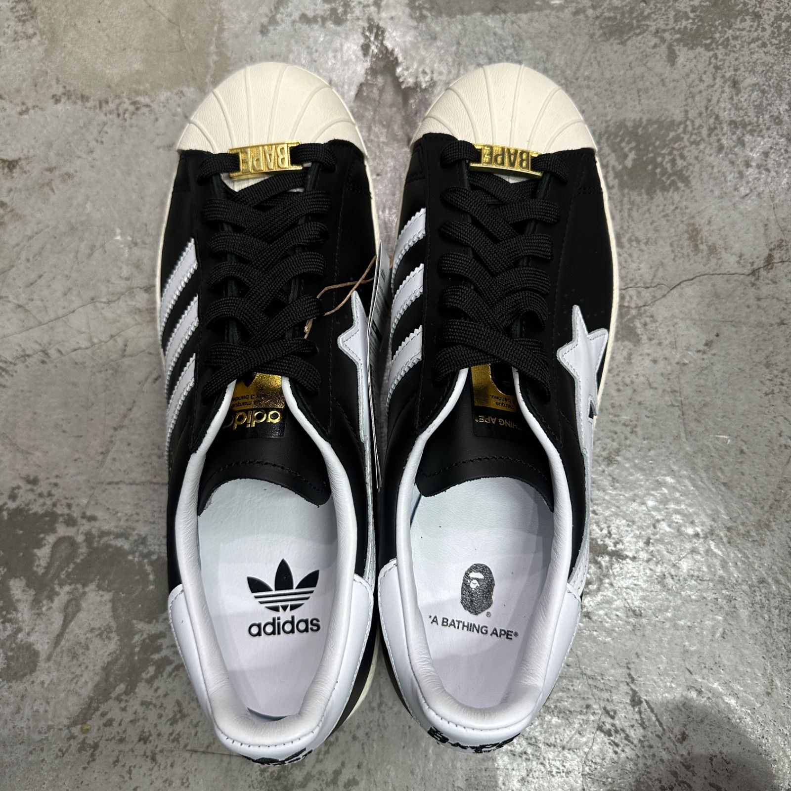 未使用品 A BATHING APE adidas Superstar Black コラボ スーパー 