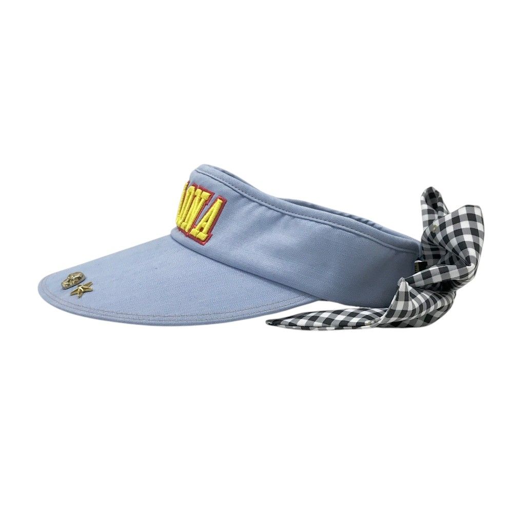 MARK-LONA マークアンドロナ リボン付 サンバイザー ブルー系 240101510901 ゴルフウェア ストスト