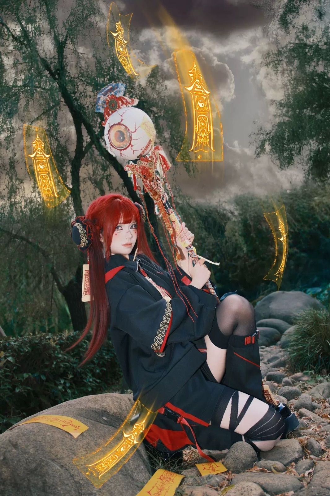 赤 キョンシー コスプレ 衣装 レディース メンズ ユニセックス 闇かわいい 中華風 ゴシック ブルゾン ジャケット ショートパンツ セットアップ 仮装 学園祭 文化祭 ハロウィン 撮影 衣装 個性派 ファッション 10代 20代 コスチューム ハロウィン