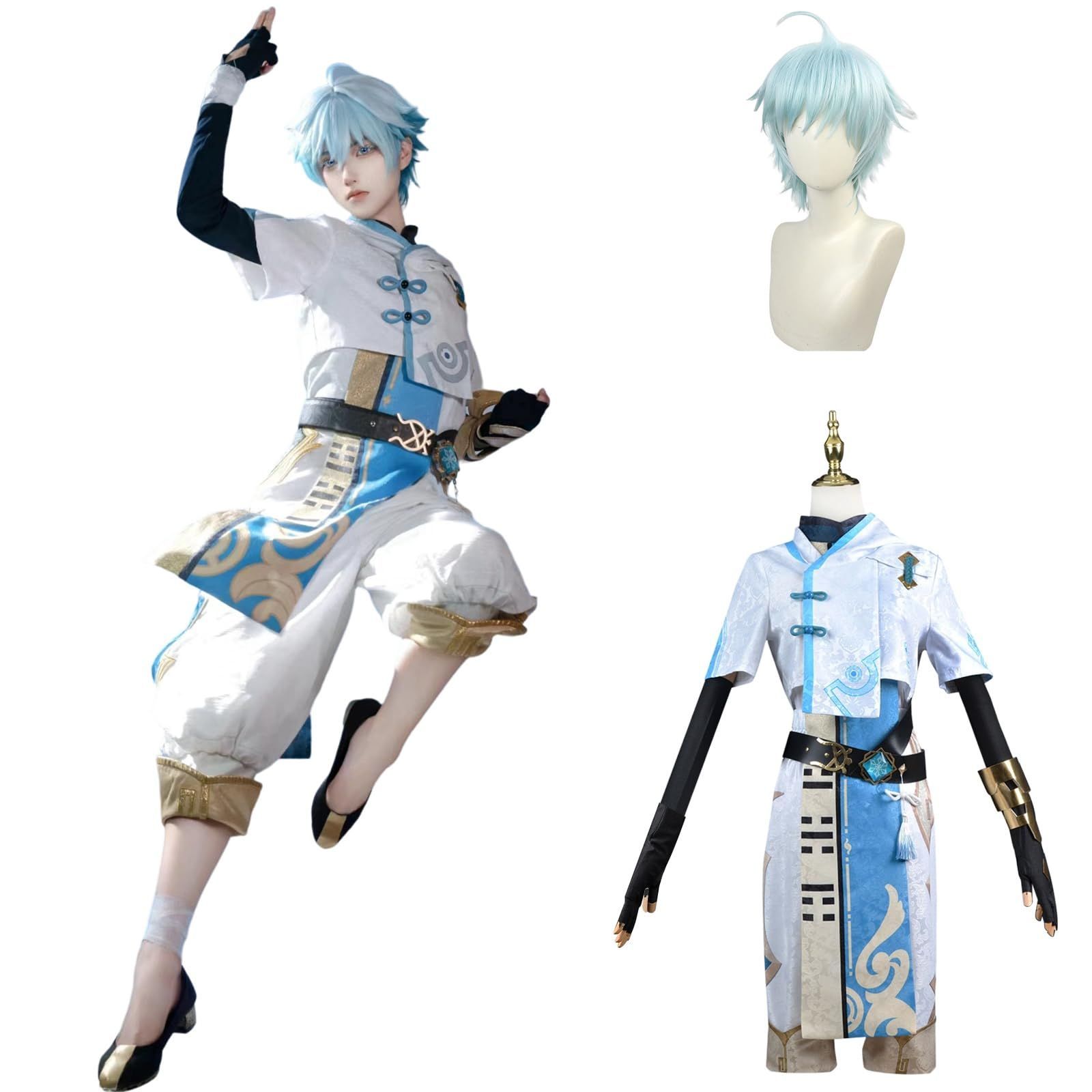 原神 重雲 衣装 ウィッグ フルセット 重雲 コスプレ ウィッグ付き 妖魔退治の一族 原神 コスプレ衣装