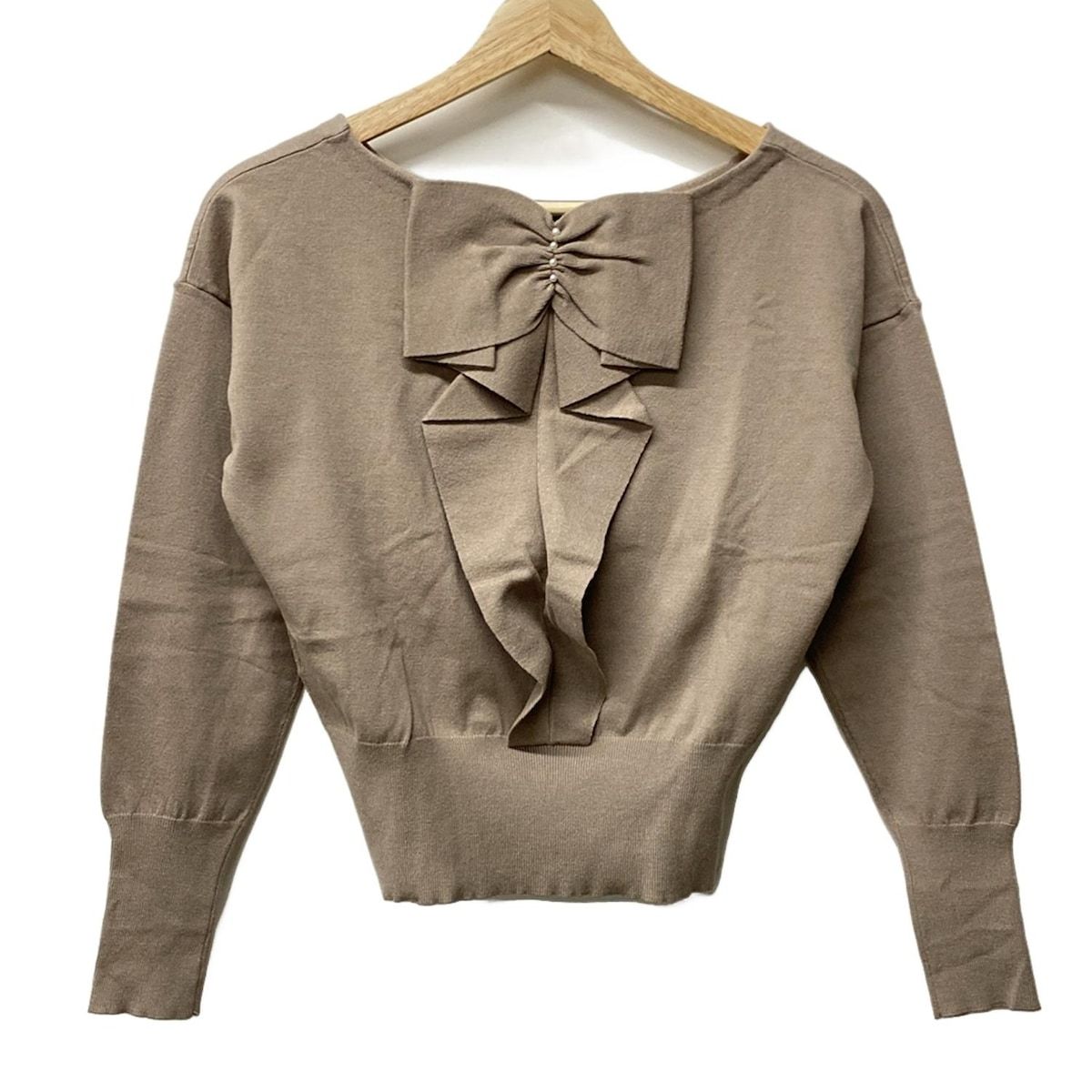 エムズグレイシー M'S GRACY 長袖カットソー サイズ38 M - 黒×ベージュ