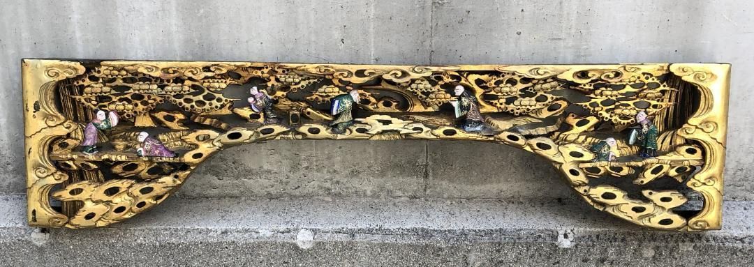 極彩色 金色 欄間 古美術 時代彫刻 建具部材 #842 極彩色 金色 欄間 古美術 時代彫刻 建具部材 #842 - メルカリ
