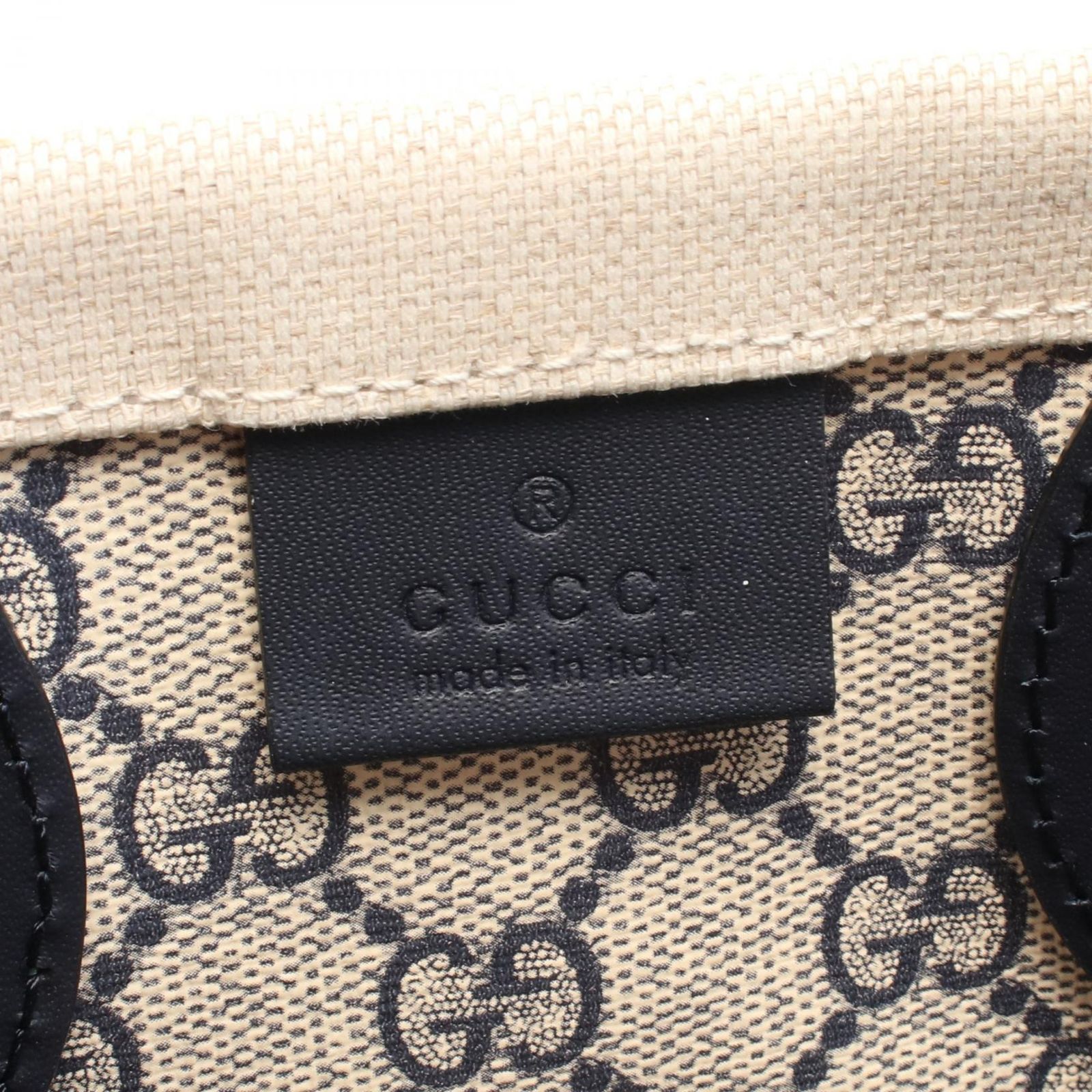 グッチ GUCCI トートバッグ プリント ミニ 772144 ナチュラル/ネイビー 