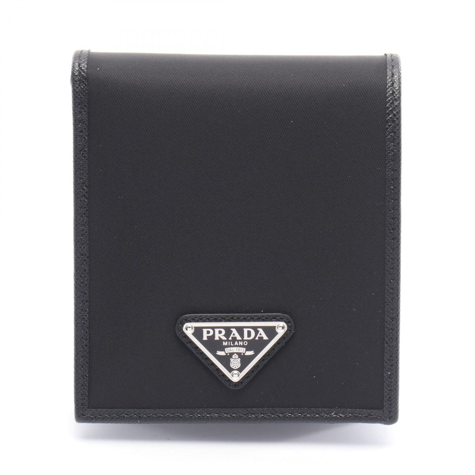 プラダ PRADA 札入れ 2MO5132DMHF0002 ブラック ナイロン レザー 二つ折財布 メンズ