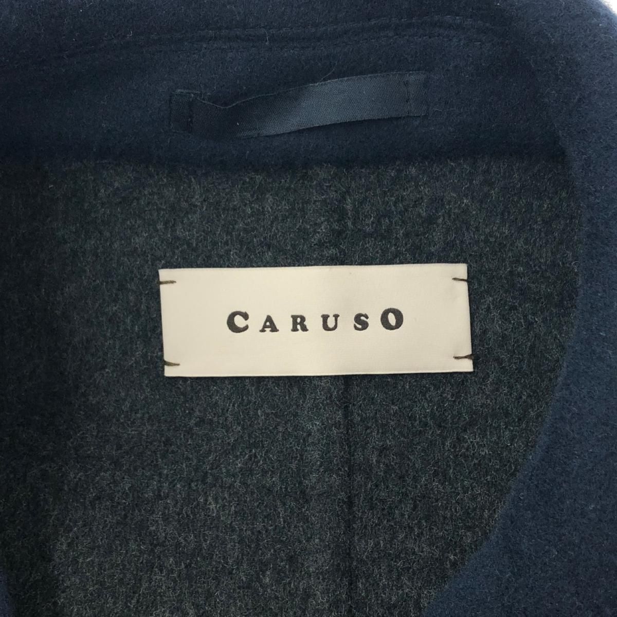 CARUSO ネイビー ダブルブレスト チェスターコート ダブルブレスト 秋コート チェスターコート ベルト付き メンズ