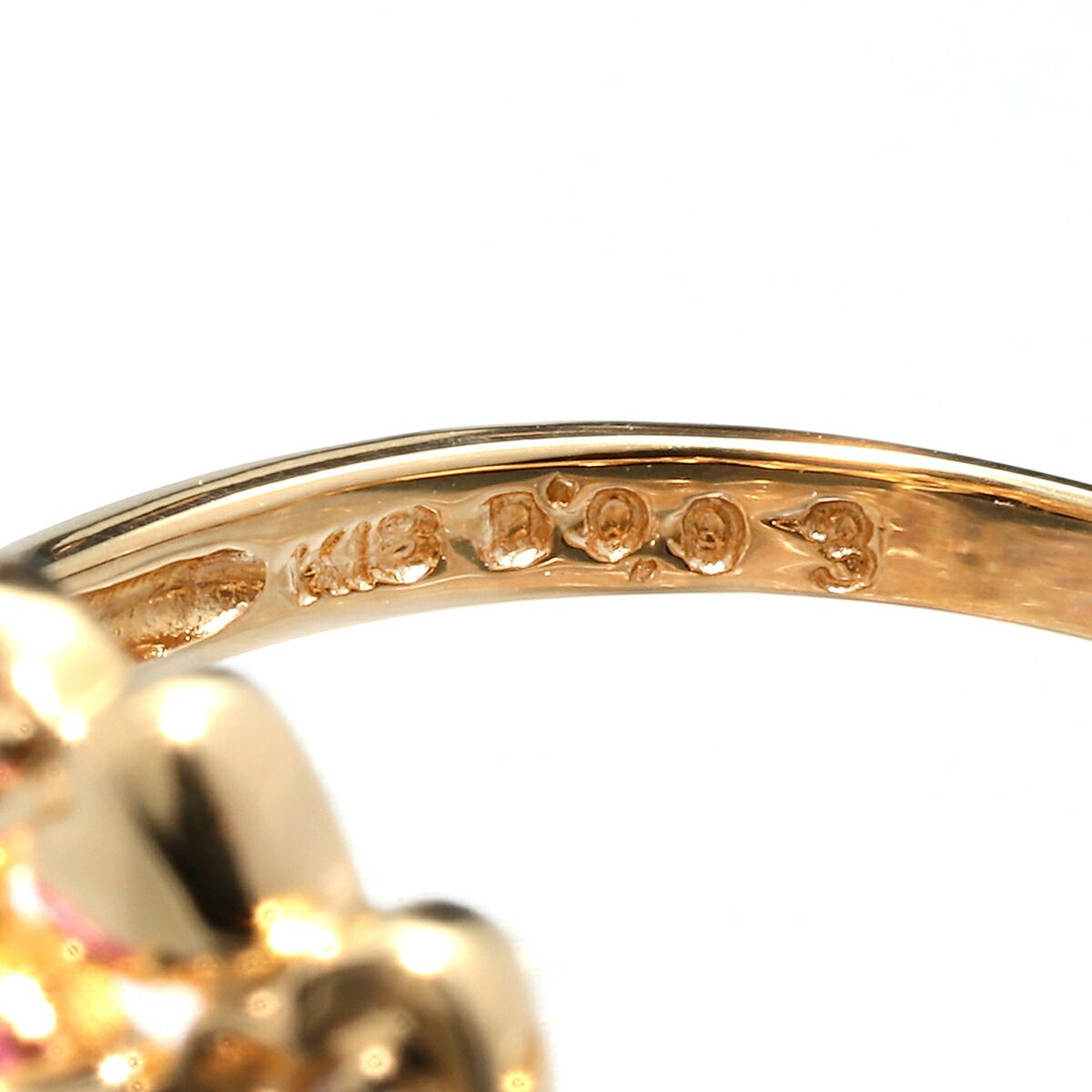 スモールハートデザインリング 指輪 ルビー 0.31ct ダイヤモンド K18 