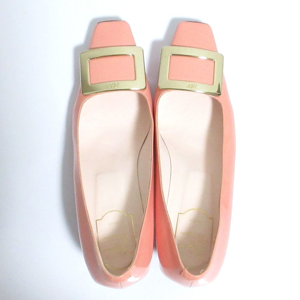 【美品】Roger Vivier トランペットパテントレザーパンプス 26cm ブラック Woman トランペット レザー パンプス