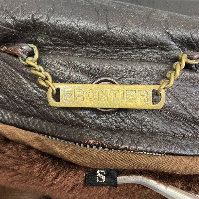 FRONTIER レザー フライトジャケット ブラック ボアライナー付き