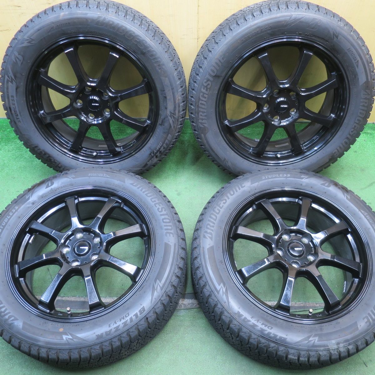 バリ溝 24年 キレイ 9.5分 スタッドレス G-SPEED 225 55R18 ブリヂストン ブリザック DM-V3 Gスピード 18インチ PCD114.3 5H 5092404NJス