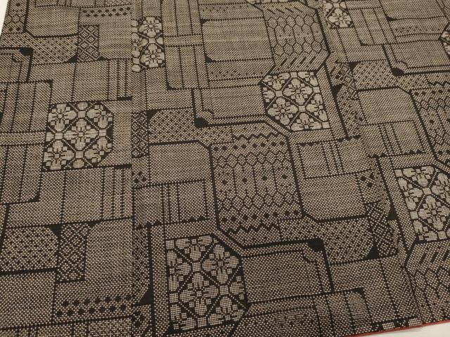 平和屋着物●本場大島紬　7マルキ　泥染め　楓文　正絹　逸品　CAAS8572vf 平和屋着物○本場大島紬 7マルキ 泥染め 楓文 正絹 逸品 CAAS8572vf