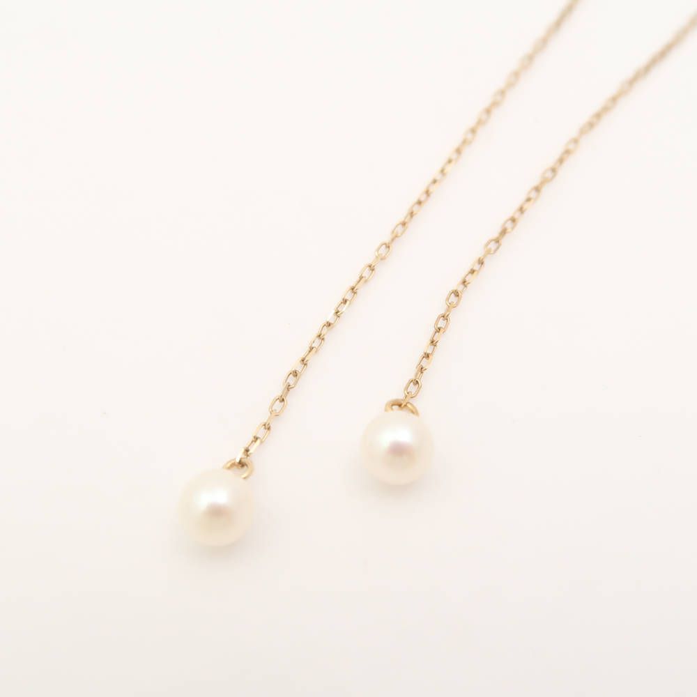 10K ファッション エテ K10YG 淡水パール アメリカン ピアス