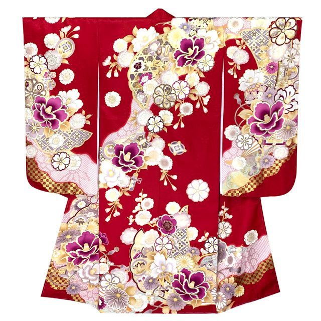 七五三豪華フルセットほぼ新品 七五三 着物 7歳 コーディネートセット 金駒刺繍 上質合繊 7歳