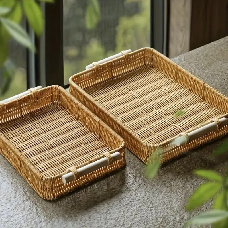 編まれたトレー 装飾