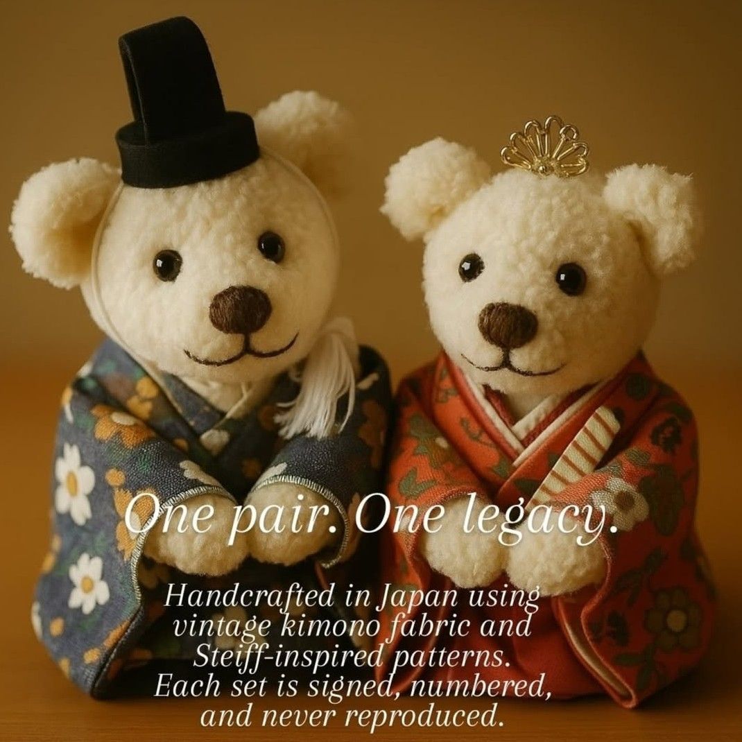 着物テディベア雛人形セット---Teddy Bear doll Set for Hinamatsuri