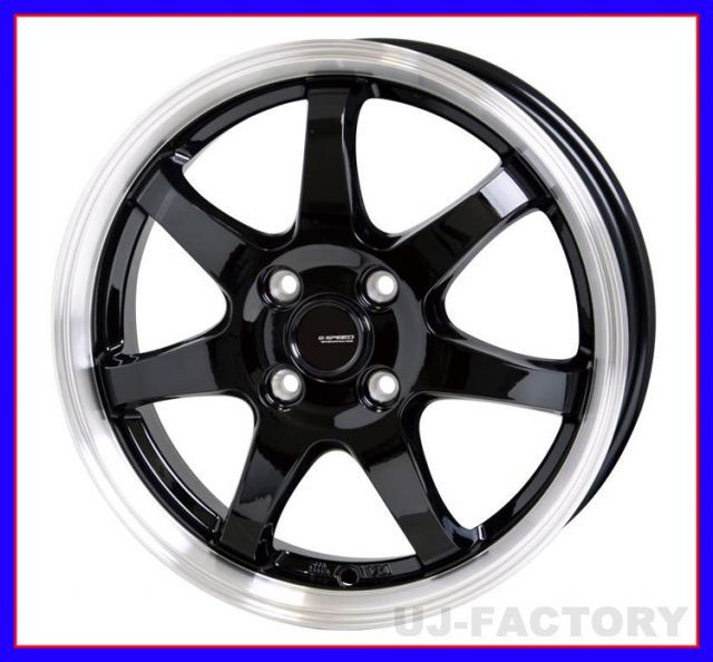 【法人様宛は送料無料】G-SPEED（Gスピード） P-03 メタリックブラックu0026リムポリッシュ/13インチ×4.0J/inset45 PCD：100/4H4本セット　ホイール　ホットスタッフ HOTSTUFF