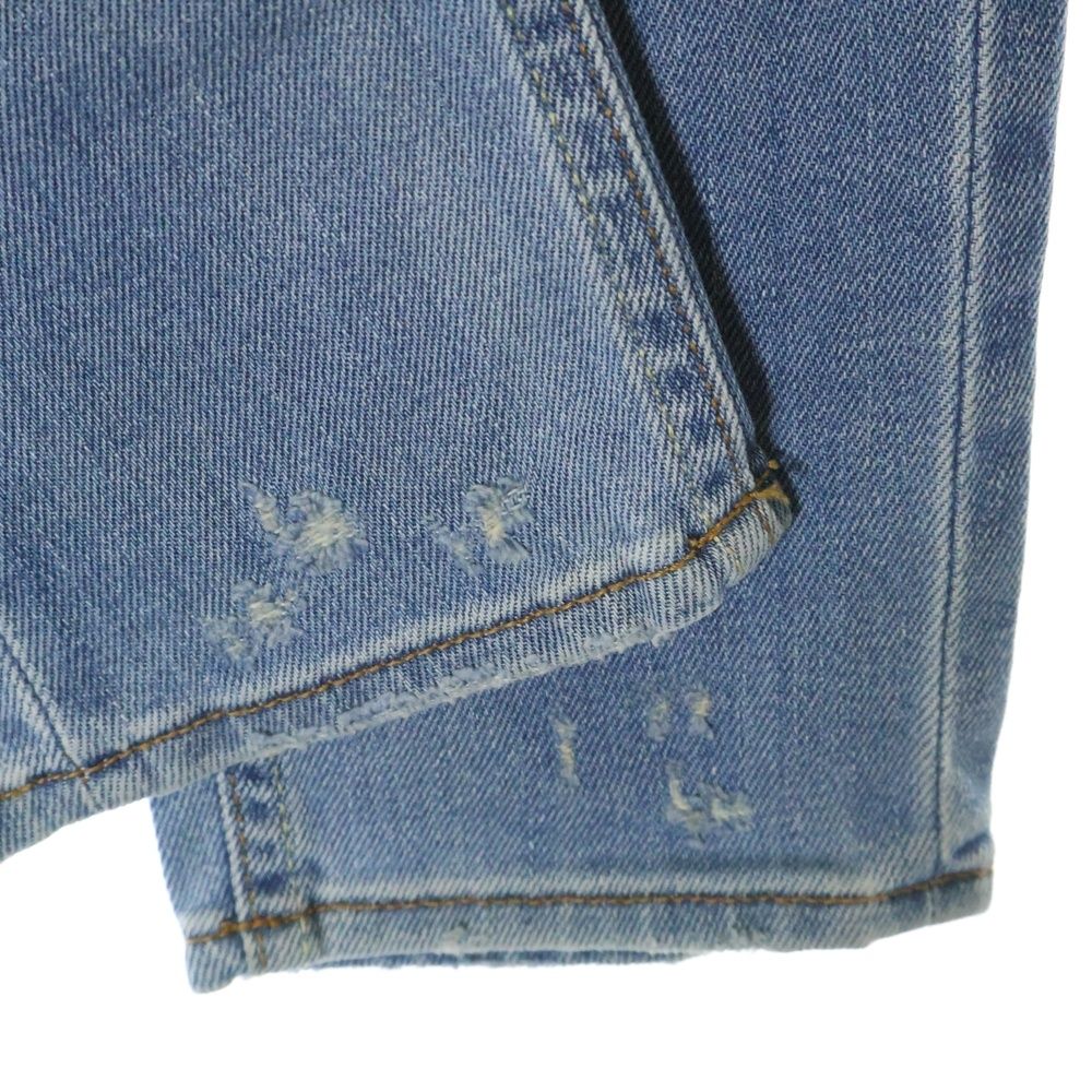 デニム・ジーパン OFF-WHITE DENIM FLARED JEANS OFF-WHITE (オフホワイト) Slim Split Jeans バックバイアス刺繍