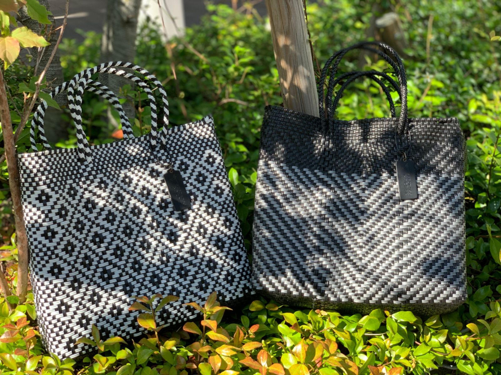 新品 大人気オアハカ産 メルカドバッグ シルバーブラック Sサイズ 新品 大人気オアハカ産 メルカドバッグ ブラック/シルバー S