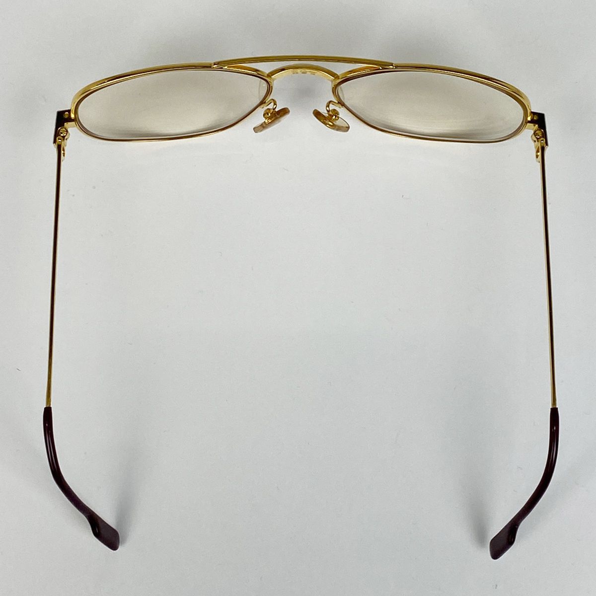 良品▽カルティエ ツーポイント ロゴ入り 750/K18 メガネ 眼鏡 アイ 