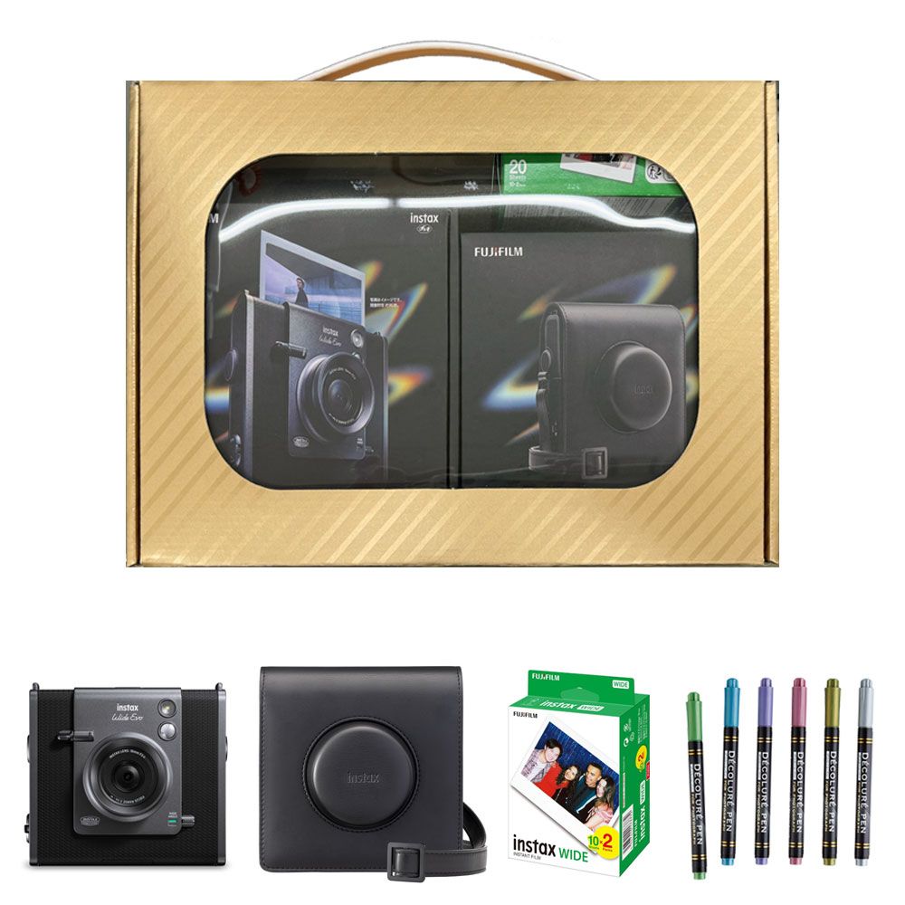 ギフト チェキG 富士フィルム フジフィルム チェキワイド インスタントカメラ instax WIDE Evo カメラケース付きギフトBOXセット