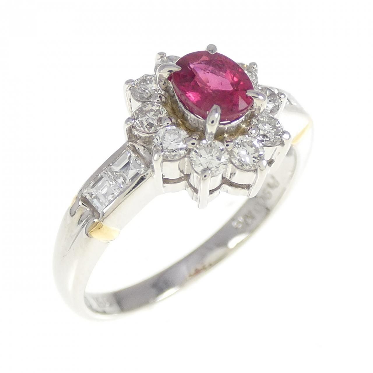PT900|K18YG ルビー リング 0.51CT