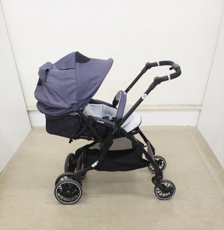 スゴカルSwitch エッグショック XL ラグーンネイビー コンビ ハイシート53cm 生後1ヶ月～ クリーニング済み A3615964