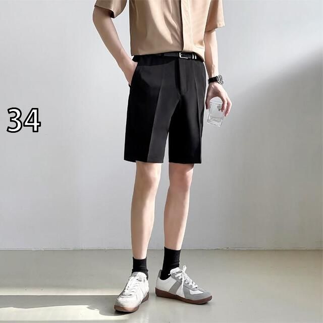 [34  ]秋冬 コーデ メンズ  服 シンプル ファッション オシャレ 大人 かっこいい 大きいサイズ ストリート 紳士服 ライト ズボン パンツ 黒 ストレート ハイエンド ミドル丈 パンツ カジュアル