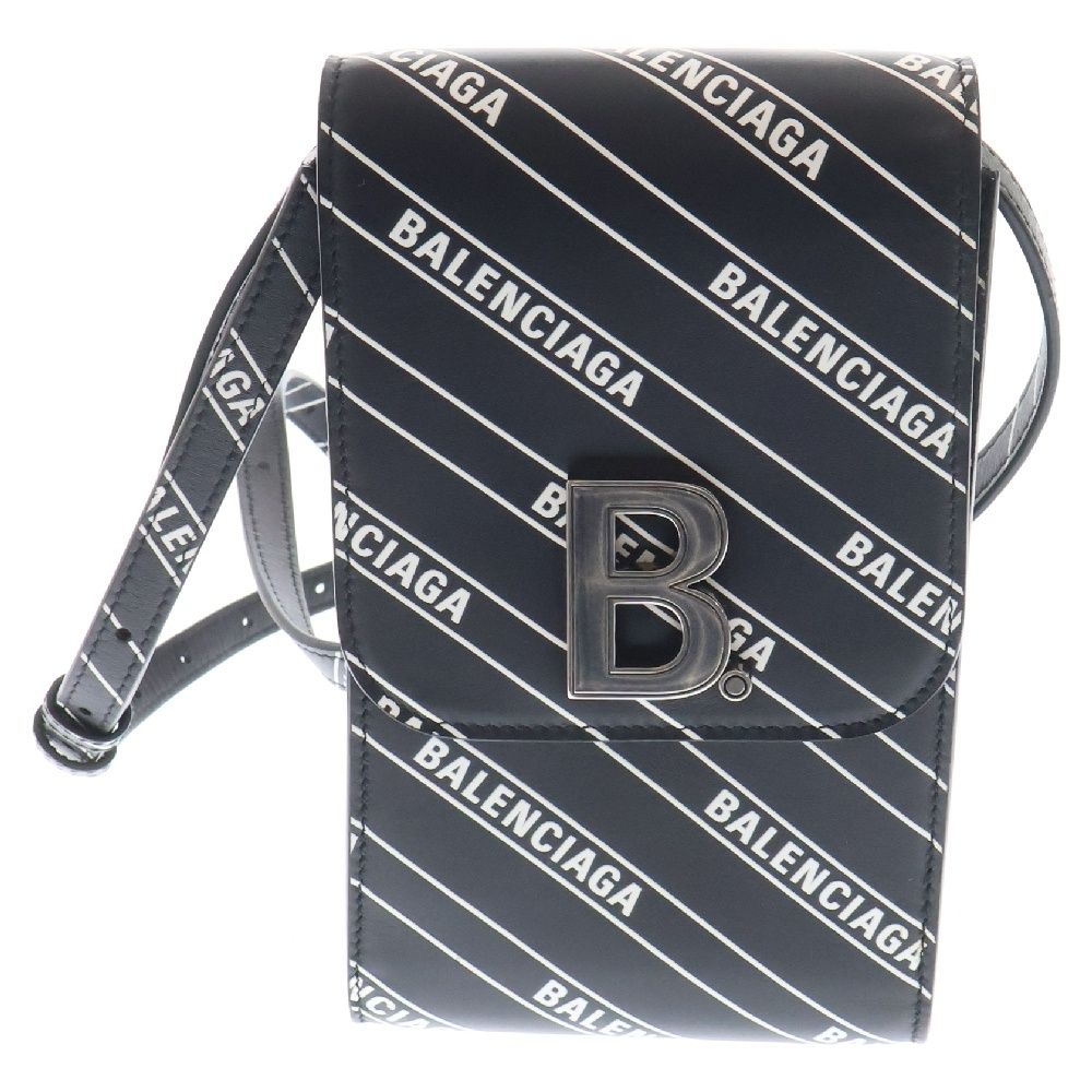 BALENCIAGA バレンシアガ B MICRO BAG マイクロ レザー ショルダーバッグ ブラック 600201