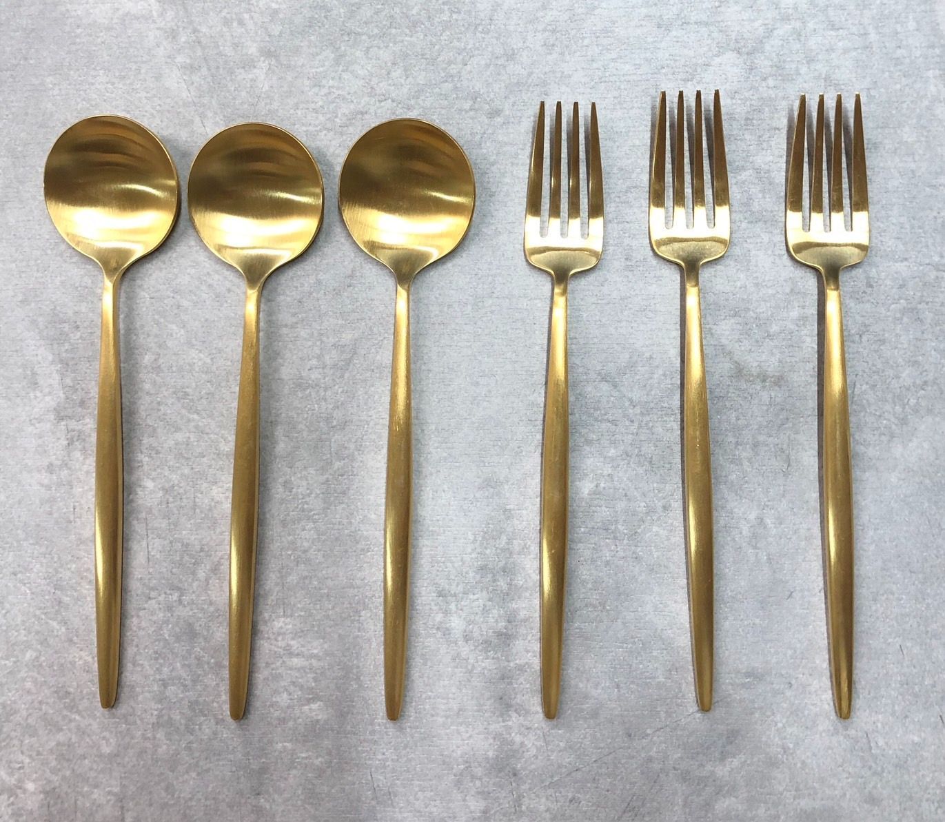 アウトレット品 Cutipol クチポール MOON マットゴールド デザート スプーン フォーク 6点セット