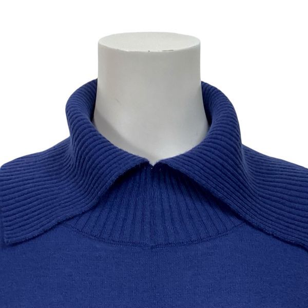 ミズイロインド mizuiroind ワイドタートルネックワンピース ロング 長袖 ニット ブルー 毛 サイズF レディース S5V718