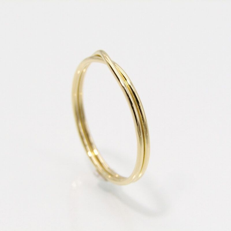 美品 SHIHARA シハラ リング Double Ring 0.9 K18YG ダブル