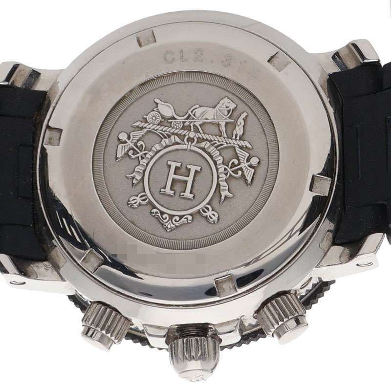 エルメス CL2.315 クリッパーダイバー SSブラック文字盤クォーツ腕時計  