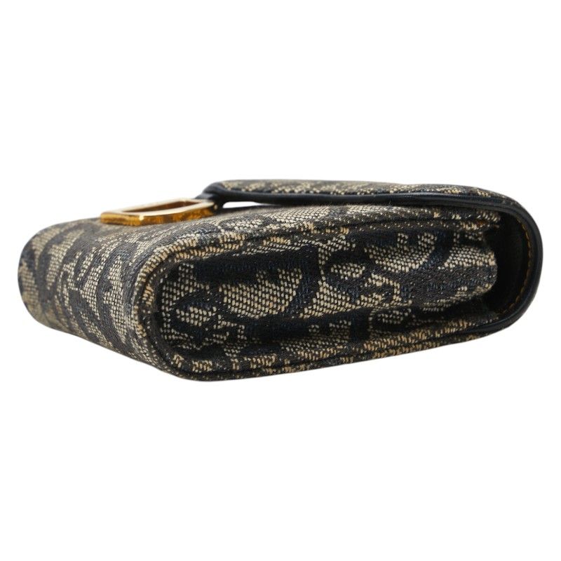 ディオール トロッター サドル ポーチ シガレットケース ネイビー ベージュ キャンバス レザー レディース Dior 1-0231117 DECORATOM_COM_BR
