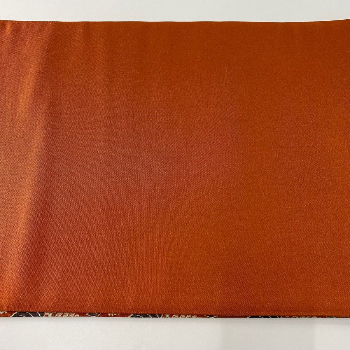 袋名古屋帯 美品 名品 龍村美術織物 落款 桐に向鳳凰丸文錦 赤茶 正絹