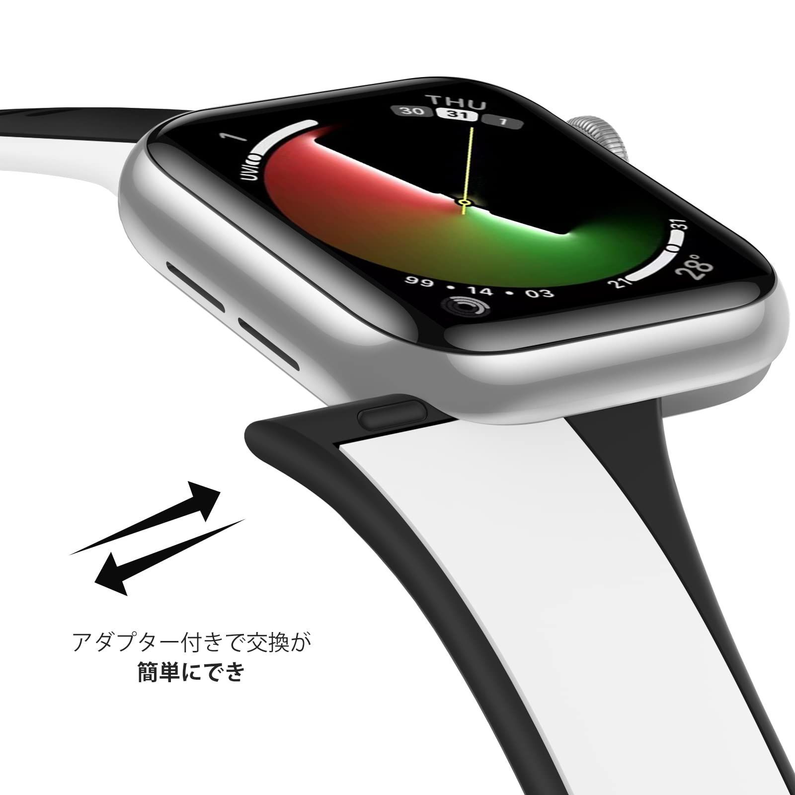 Apple Watch ラバーベルト384041mm アップルウォッチ 黒 - ラバーベルト