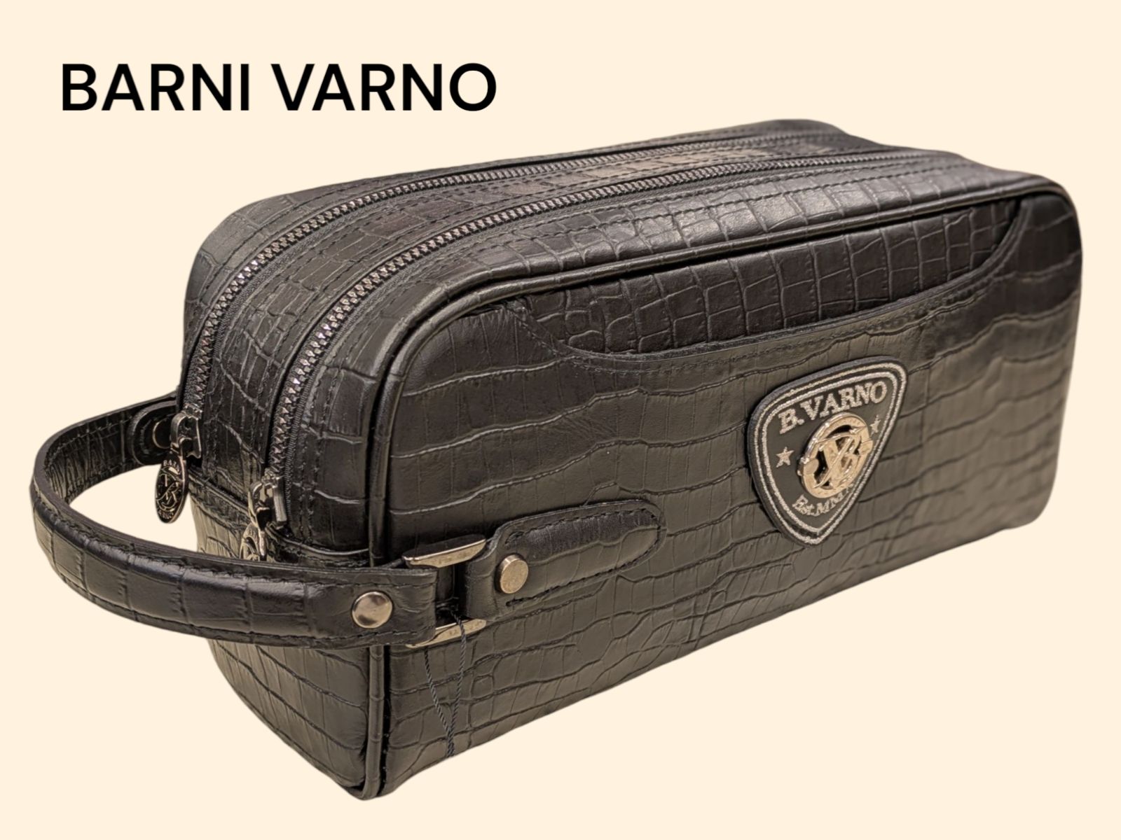 BARNI VARNO（バーニヴァーノ）WファスナーセカンドBAG マットブラック 