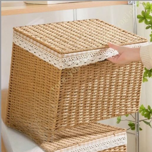 籐の茶櫃　未使用　籐かご　物入れ 籐の茶櫃 未使用 籐かご 物入れ 籐 ラタン バスケット ボックス