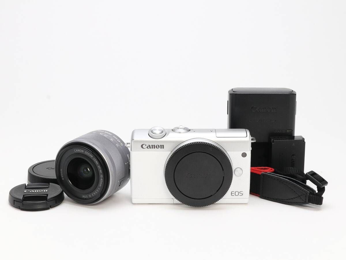 AB Canon キヤノン EOS M200 EF-M 15-45mm F3.5-6.3 IS STM レンズキット ホワイト 初期不良返品対応 44-81