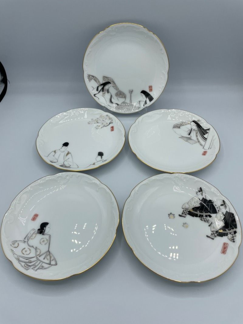 未使用　大倉陶園　源氏物語　銘々皿五枚　絵変わり　廃盤品 未使用 大倉陶園 源氏物語 銘々皿五枚 絵変わり 廃盤品 - メルカリ