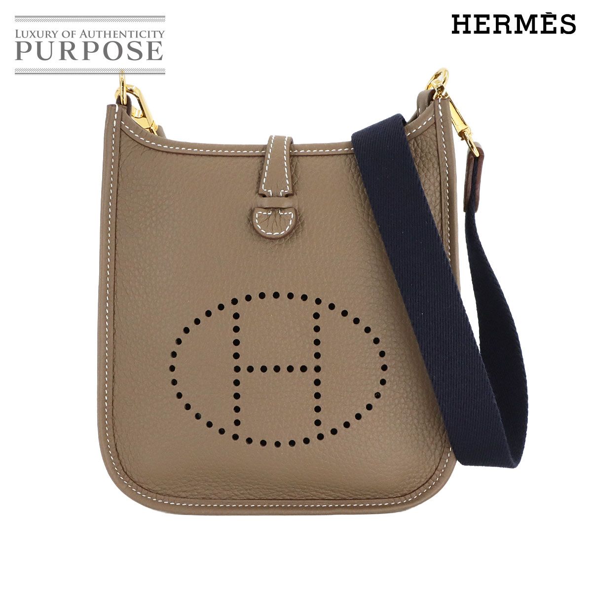 未使用 展示品 エルメス HERMES エブリン アマゾン TPM ショルダー バッグ トリヨンクレマンス エトゥープ ブルーインディゴ 90280579 未使用 展示品 エルメス HERMES エブリン アマゾン TPM ショルダー
