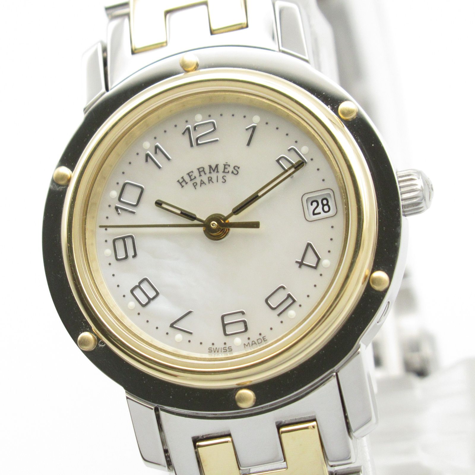 エルメス HERMES 腕時計 クリッパーナクレ CL4.220 ホワイト