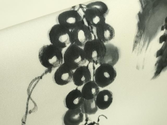 平和屋本店■極上　京都祇園の老舗　ぎをん齋藤　塩瀬　九寸名古屋帯　手描き　葡萄蔦の葉文　たとう紙付き　逸品　未使用　DZAA3998kh5 平和屋本店□極上 京都祇園の老舗 ぎをん齋藤 塩瀬 九寸名古屋帯