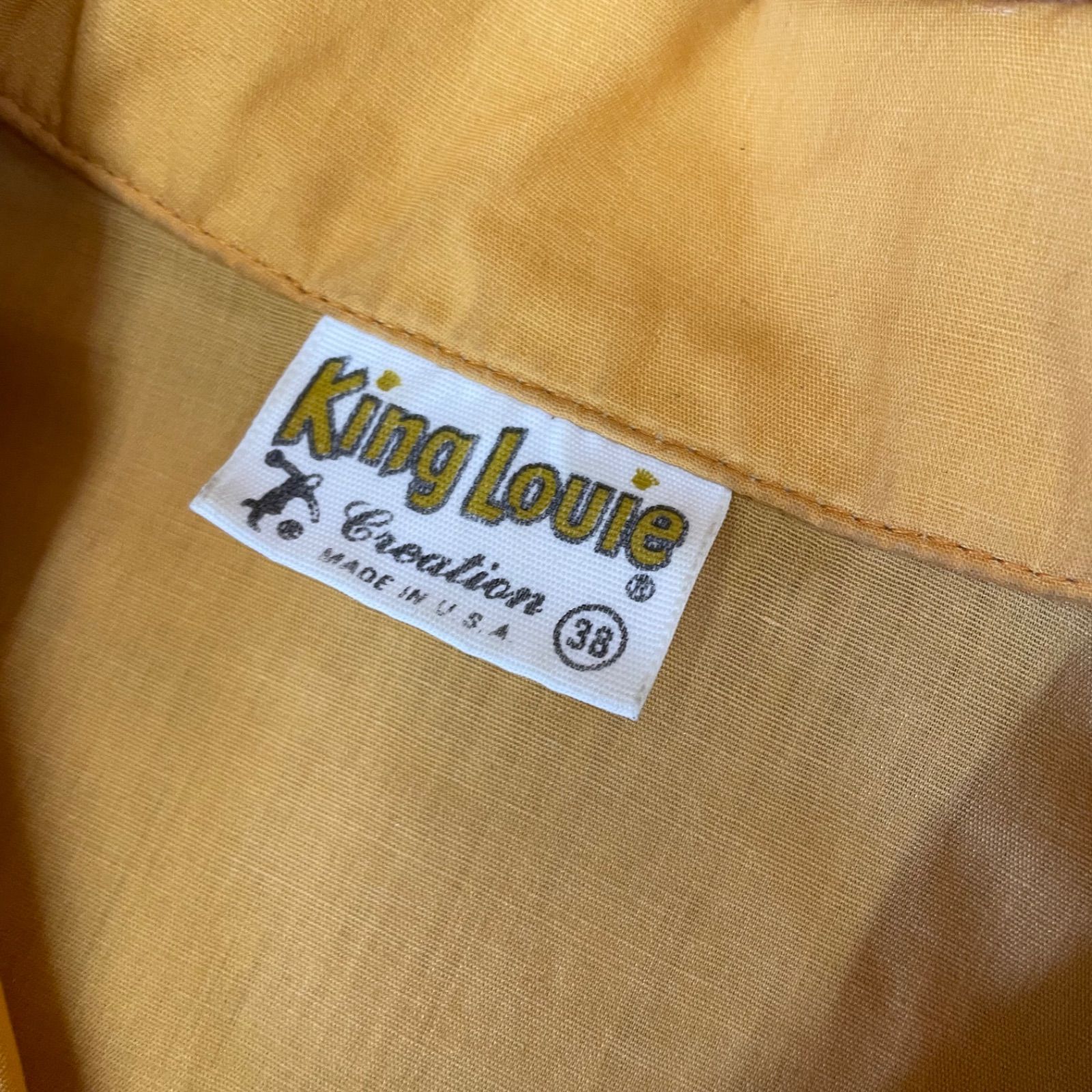 70s USA製 King Louie ボーリングシャツ サイズ38 半袖 70年代 