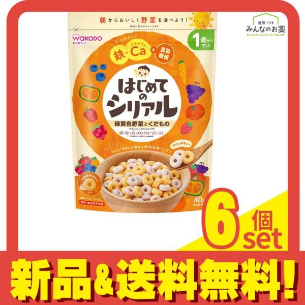 和光堂 はじめてのシリアル 緑黄色野菜とくだもの 40g 6個セット