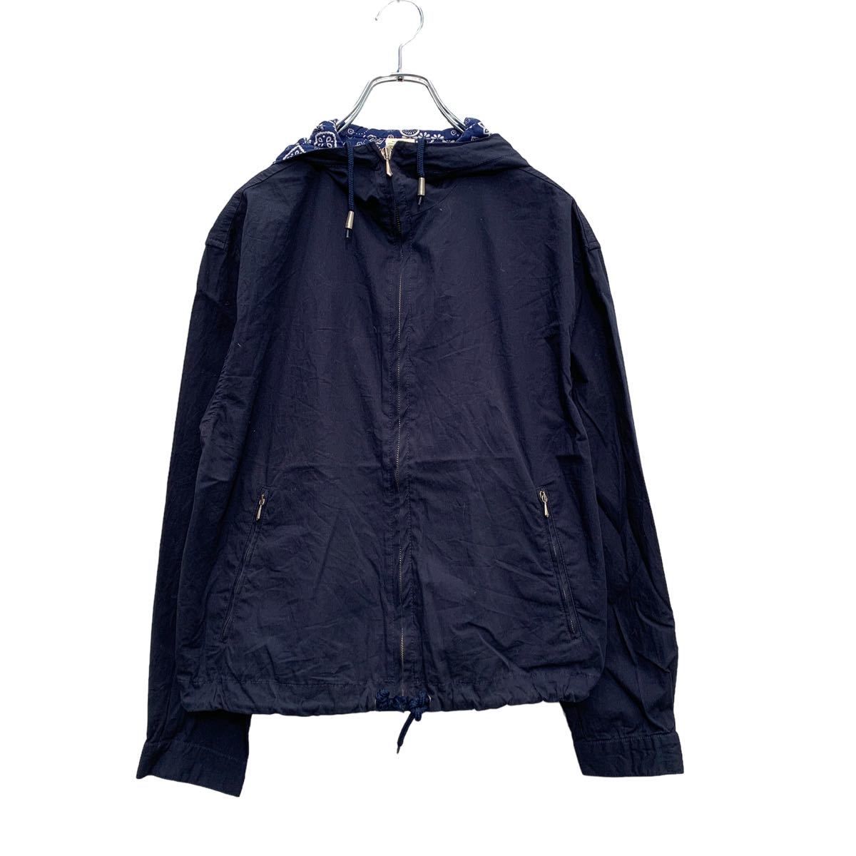 UNITED COLORS OF BENETTON フーディ コットンジャケット 44 イタリア製 紺 ネイビー 古着卸 アメリカ仕入 a601-5175