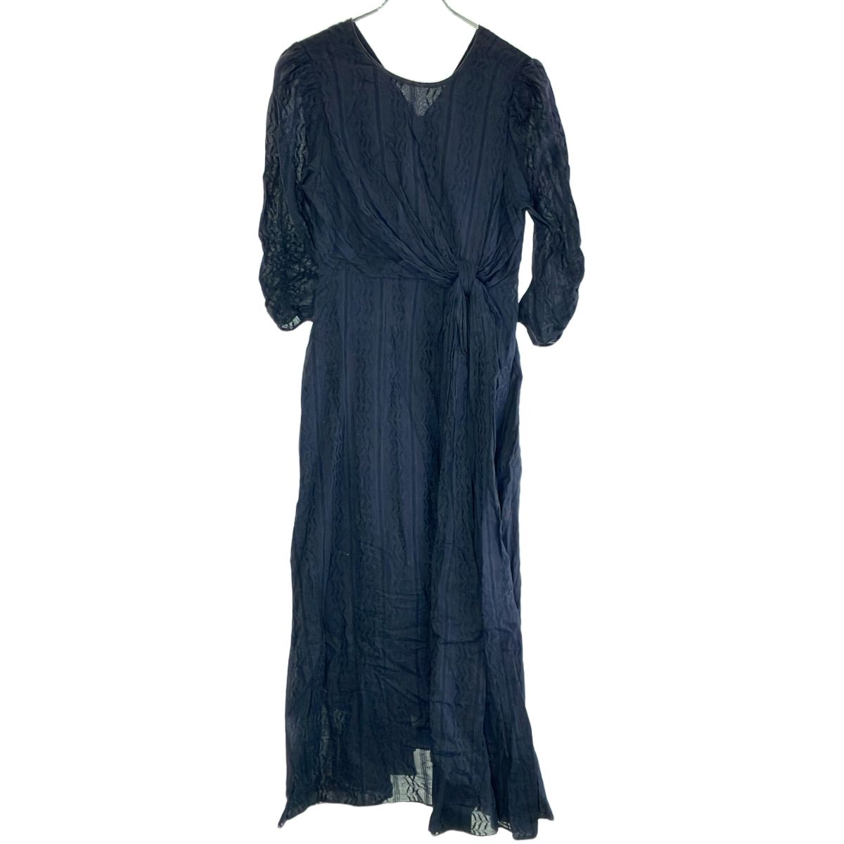 ne Quittez pas ヌキテパ Kanako Sato コラボレーション Cotton Jqd Twisted Waist Dress ワンピース 010431GU6KS ネイビー S