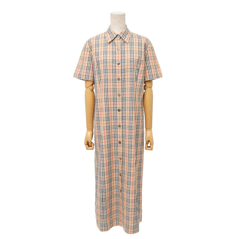 Burberrys バーバリーズ ヴィンテージ ワンピース サイズ40 チェック 半袖 ロング シャツワンピース ブランド古着 20251015 RA6312