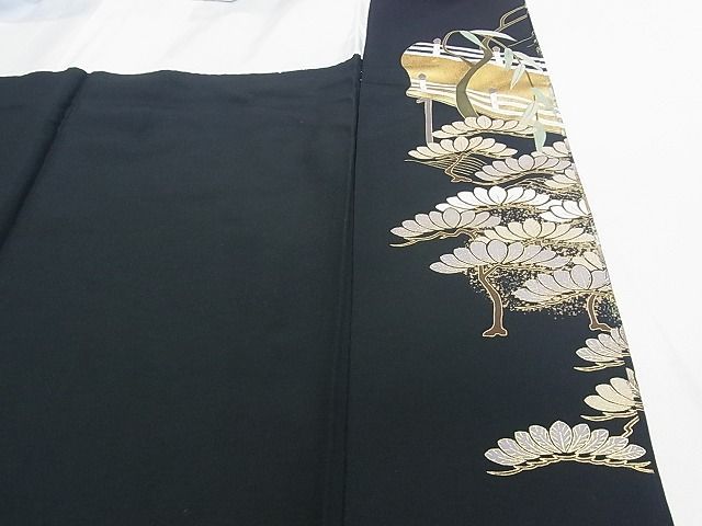平和屋着物□豪華黒留袖 渡橋松葉飛鳥文 金彩 逸品 DAAA0787ea