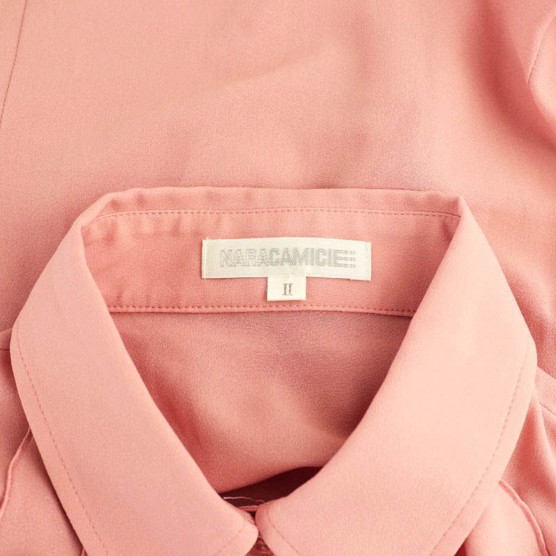 【オシャレ☆NARA CAMICIE】ピンク　ブラウス　サイズⅡ オシャレ☆NARA CAMICIE】ピンクブラウスサイズⅡ