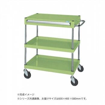 サカエ CSパールワゴン中量タイプ 引出し付 グリーン CSP-6082A